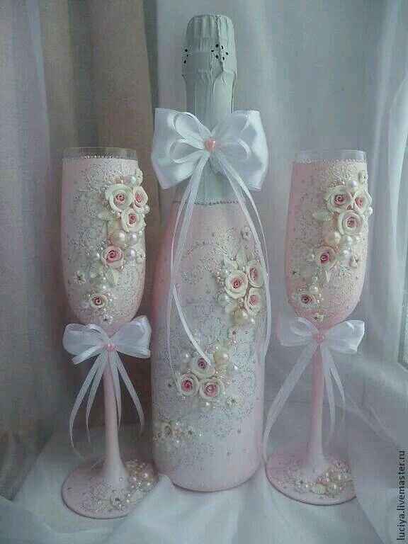 Copas decoradas en rosa - 15