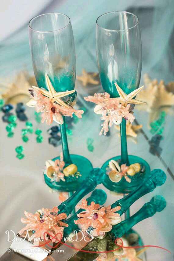 Copas decoradas en verde - 6