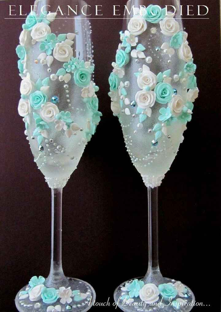 Copas decoradas en verde - 17