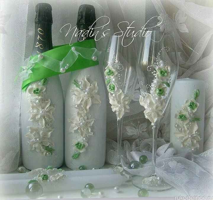 Copas decoradas en verde - 22