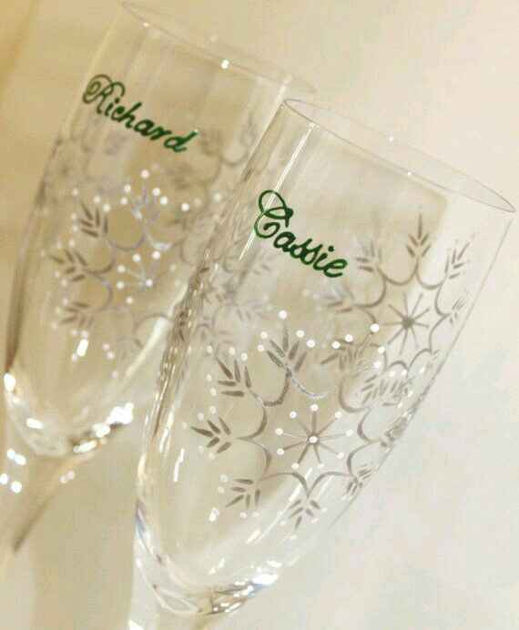 Copas decoradas en verde - 45