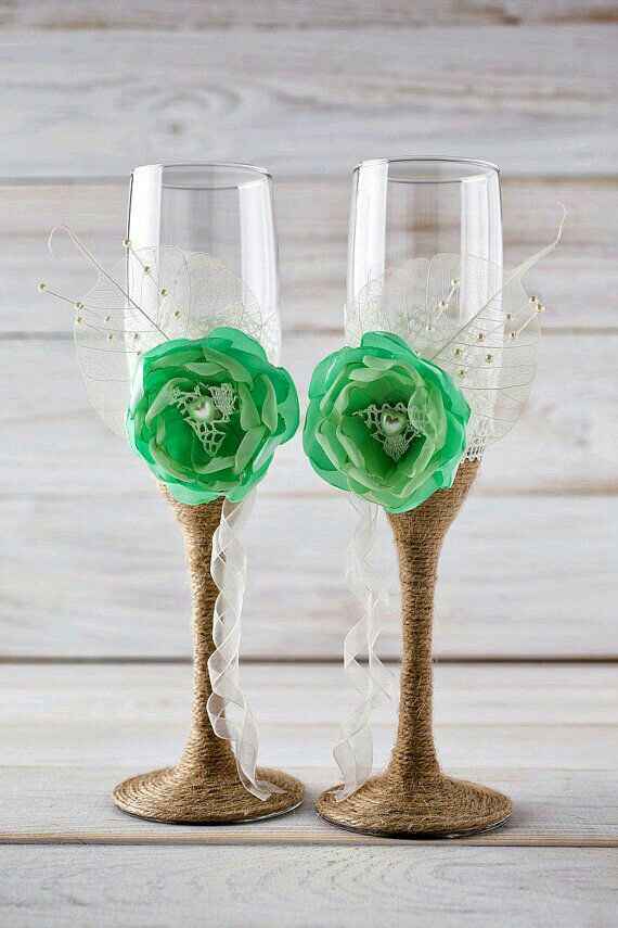 Copas decoradas en verde - 46