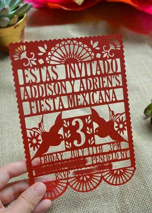  Invitaciones mexicanas y en  rojo - 16