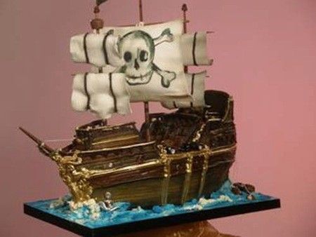barco pirata de pastel