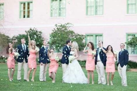 Combinaciones de colores navy blue y durazno! - 1