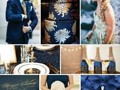 Combinaciones de colores en azul navy y dorado - 3