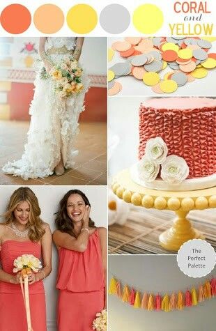 Combinaciones de colores amarillo y coral - 18