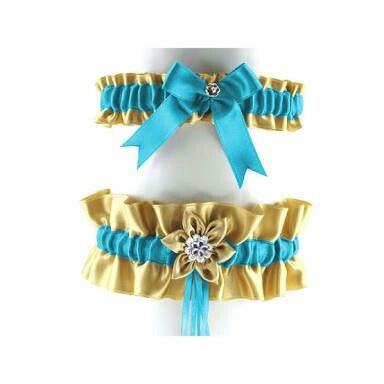 Combinacion en colores turqueza y doraro - 2