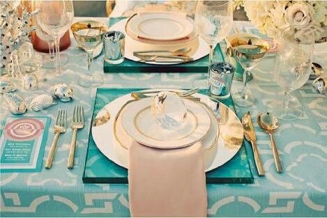 Combinacion en colores turqueza y doraro - 9