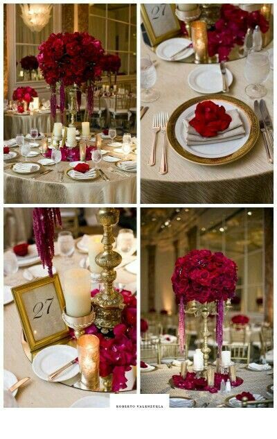 Combinaciones de colores en rojo y dorado. - 5