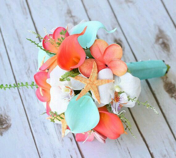 Combinación decolores menta y coral - 19