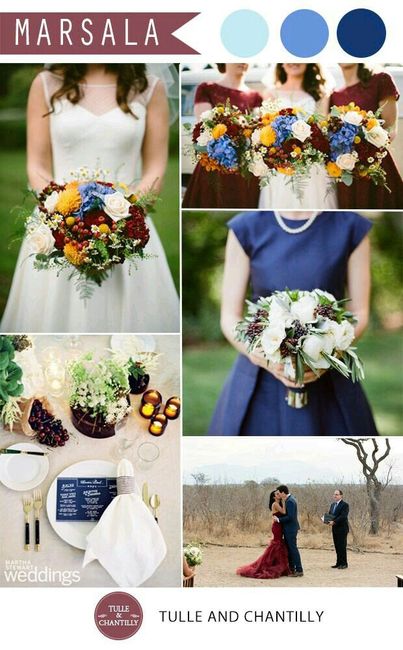 Combinación de vino y azul marino - 4