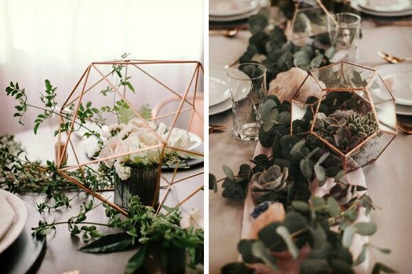 Combinaciones de colores entre rose gold y greenery - 16