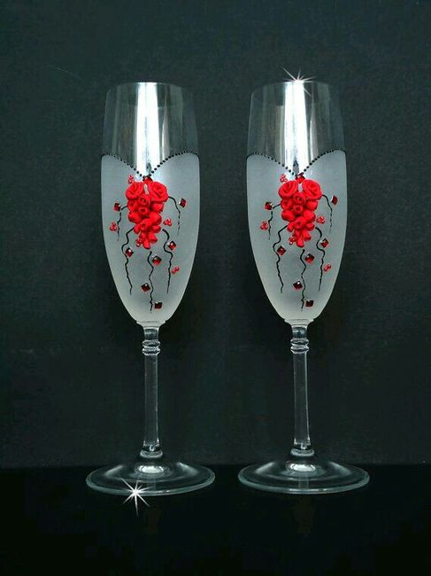 Copas decoradas en rojo - 19