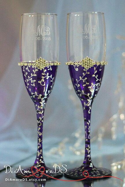Decoración de copas en morado - 10
