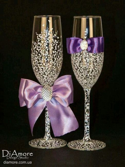 Decoración de copas en morado - 36