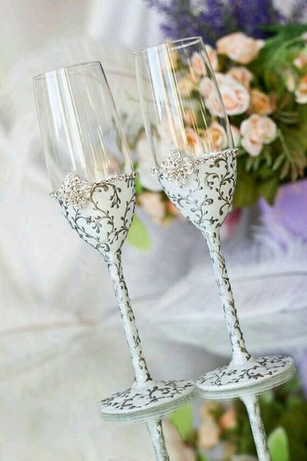 Copas decoradas en gris y plata - 5