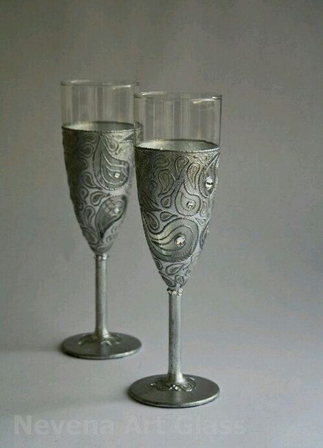 Copas decoradas en gris y plata - 12