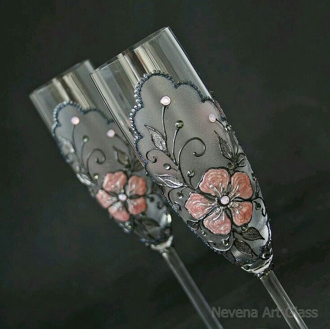 Copas decoradas en gris y plata - 14