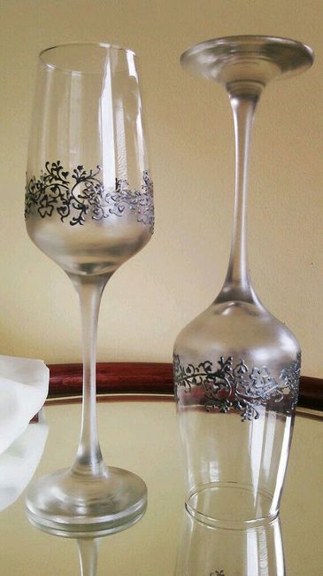 Copas decoradas en gris y plata - 17