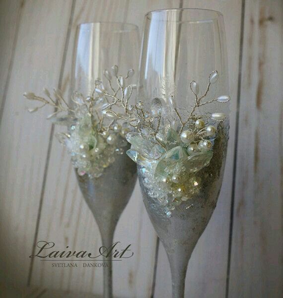 Copas decoradas en gris y plata - 21