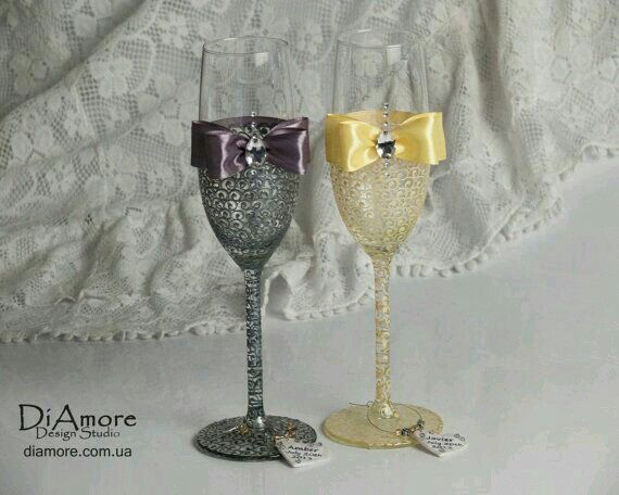 Copas decoradas en gris y plata - 23