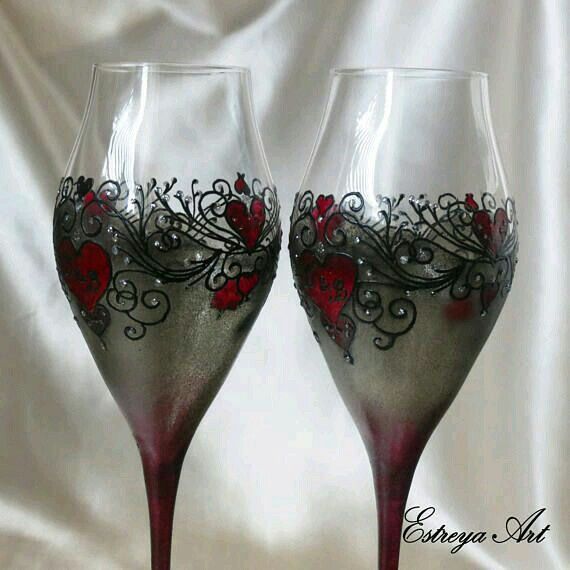 Copas decoradas en gris y plata - 25