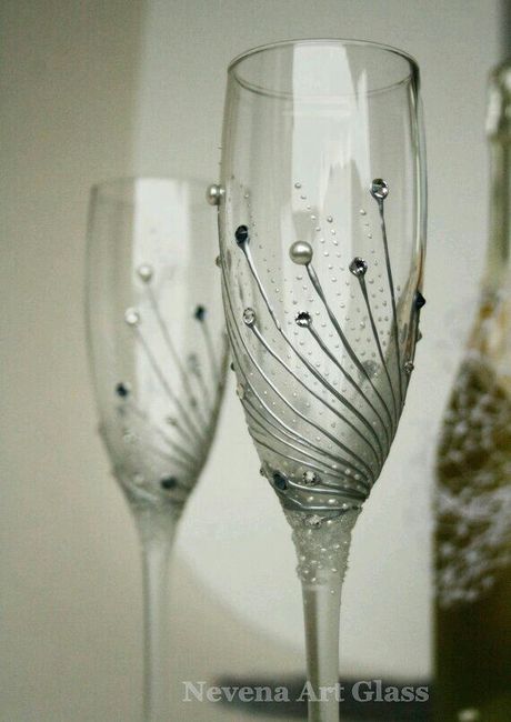 Copas decoradas en gris y plata - 29