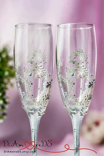 Copas decoradas en gris y plata - 33