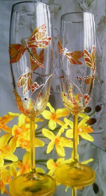 Copas decoradas en amarillo - 7