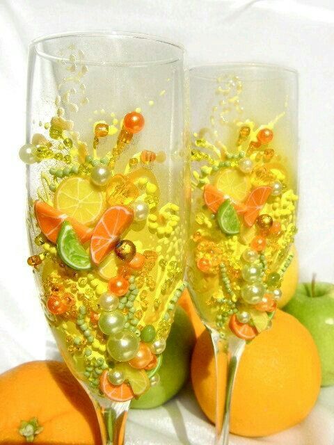 Copas decoradas en amarillo - 18