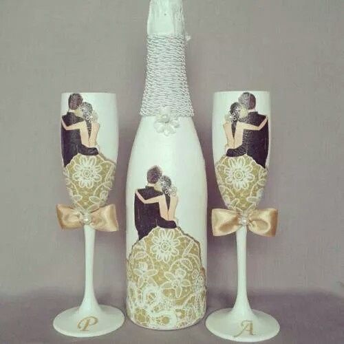 Copas decoradas en dorado - 23