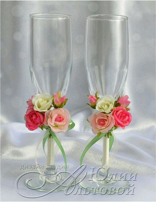 Copas decoradas en rosa - 10