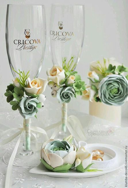 Copas decoradas en verde - 4