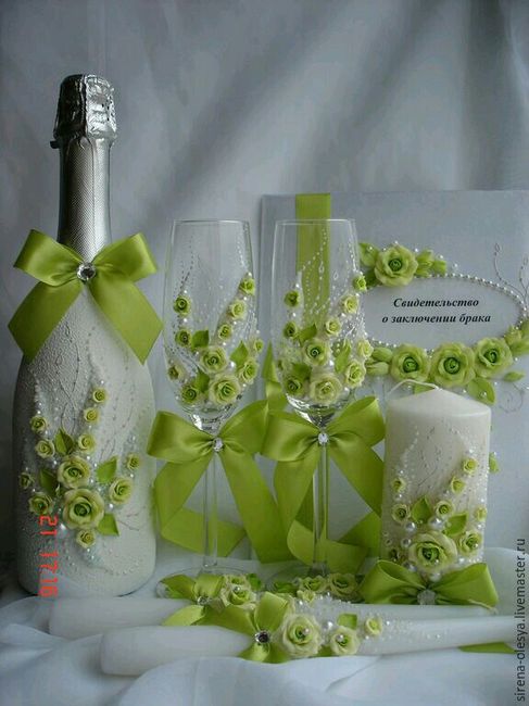 Copas decoradas en verde - 8