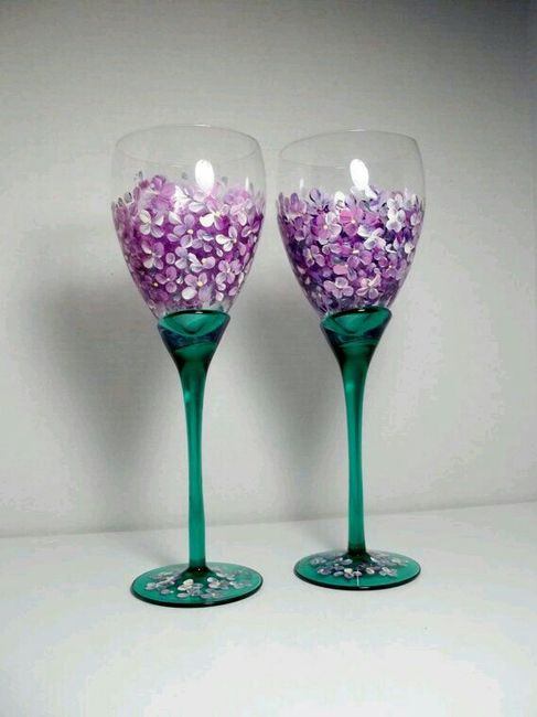 Copas decoradas en verde - 38
