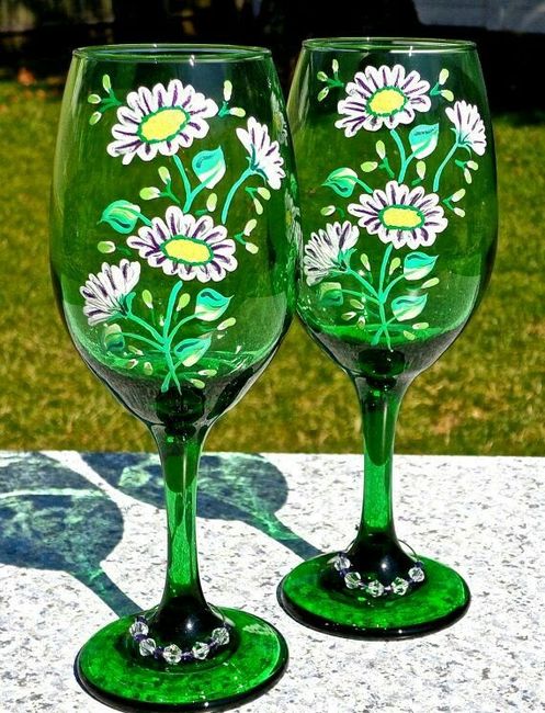 Copas decoradas en verde - 43