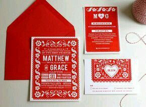  Invitaciones mexicanas y en  rojo - 17