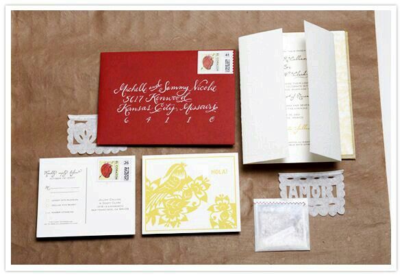  Invitaciones mexicanas y en  rojo - 25