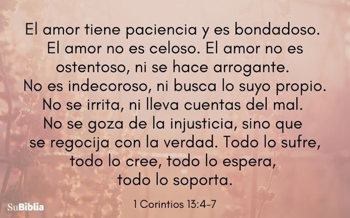 EL AMOR TODO LO CREE, TODO LO ESPERA Y TODO LO SOPORTA.