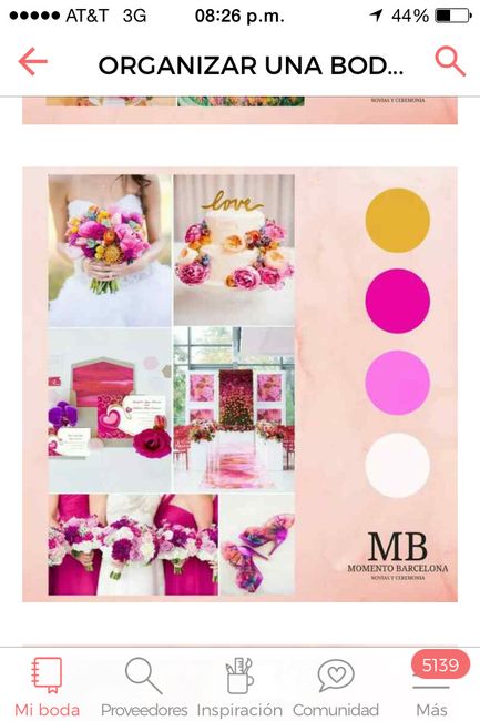 Combinación de colores en blanco , fucsia y naranja - 2