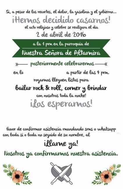 información de la fiesta