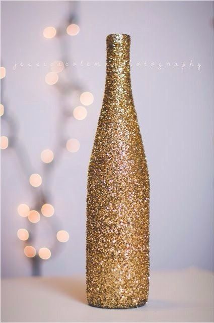 botellas escarchada dorada