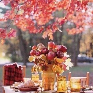 Centros de mesa con manzanas rojas 8