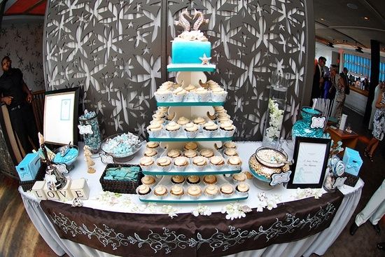 Mesa de dulces estilo playa 