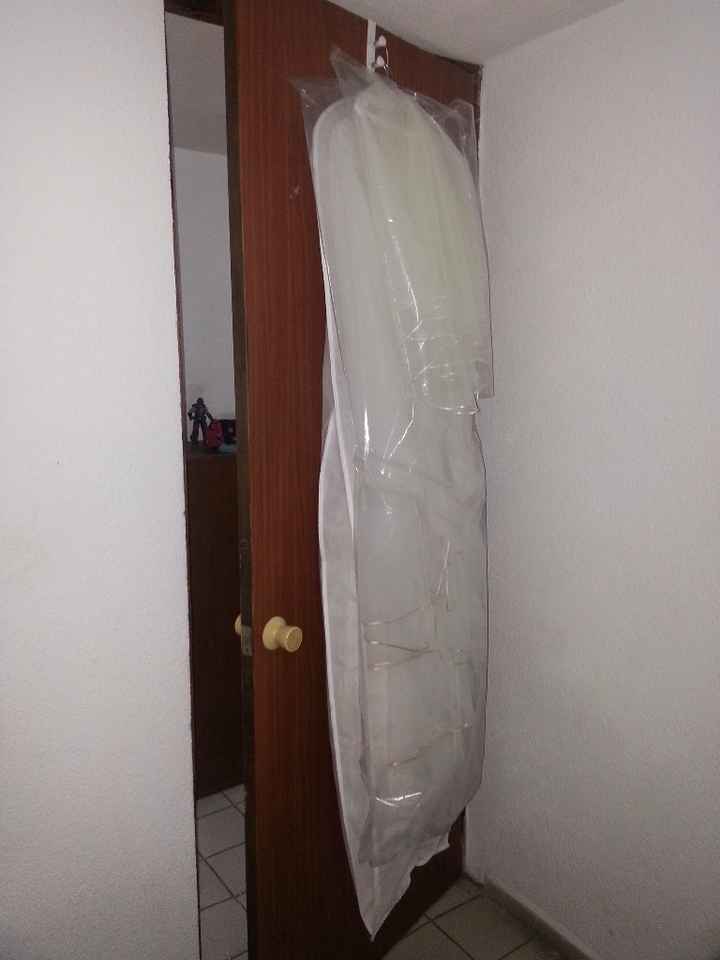 Vestido y velos ya en casa