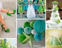 Boda verde con azul