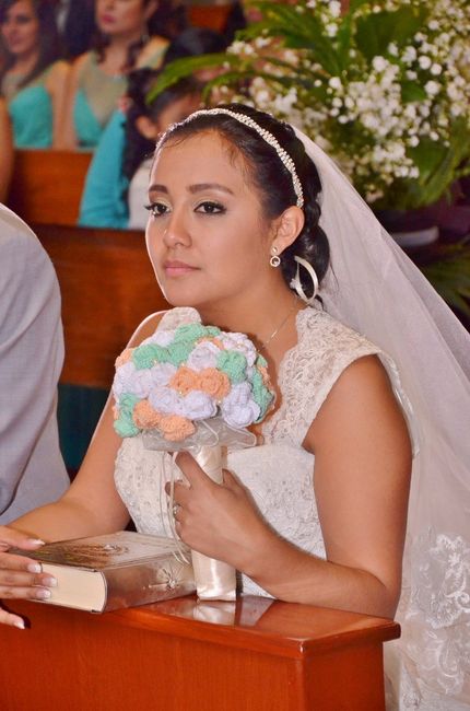 novia con ramo