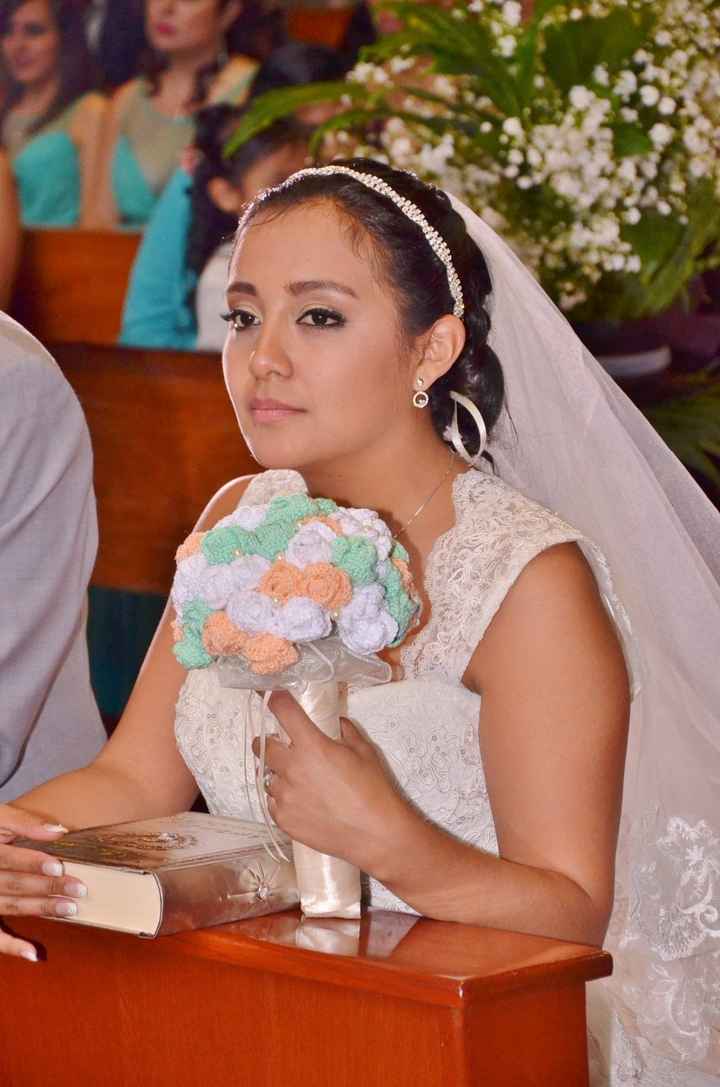 novia con ramo