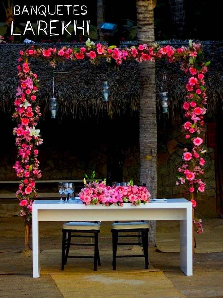 mesa con flores